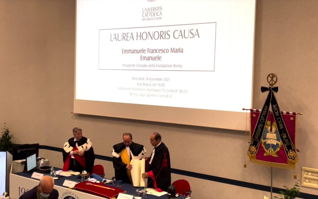 Università Cattolica, laurea honoris causa a Emmanuele F.M. Emanuele