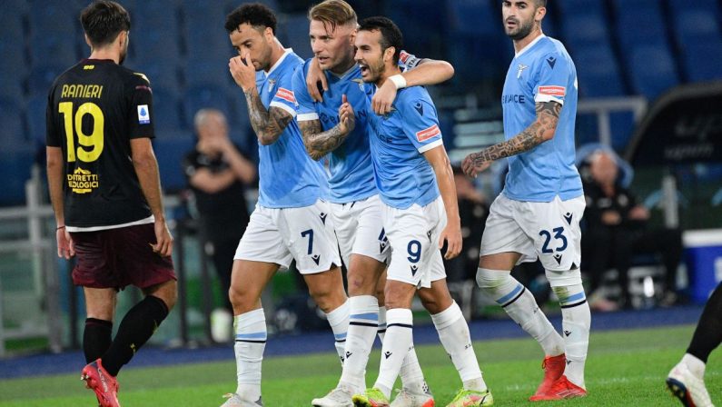 Immobile, Pedro e Luis Alberto, tris Lazio alla Salernitana