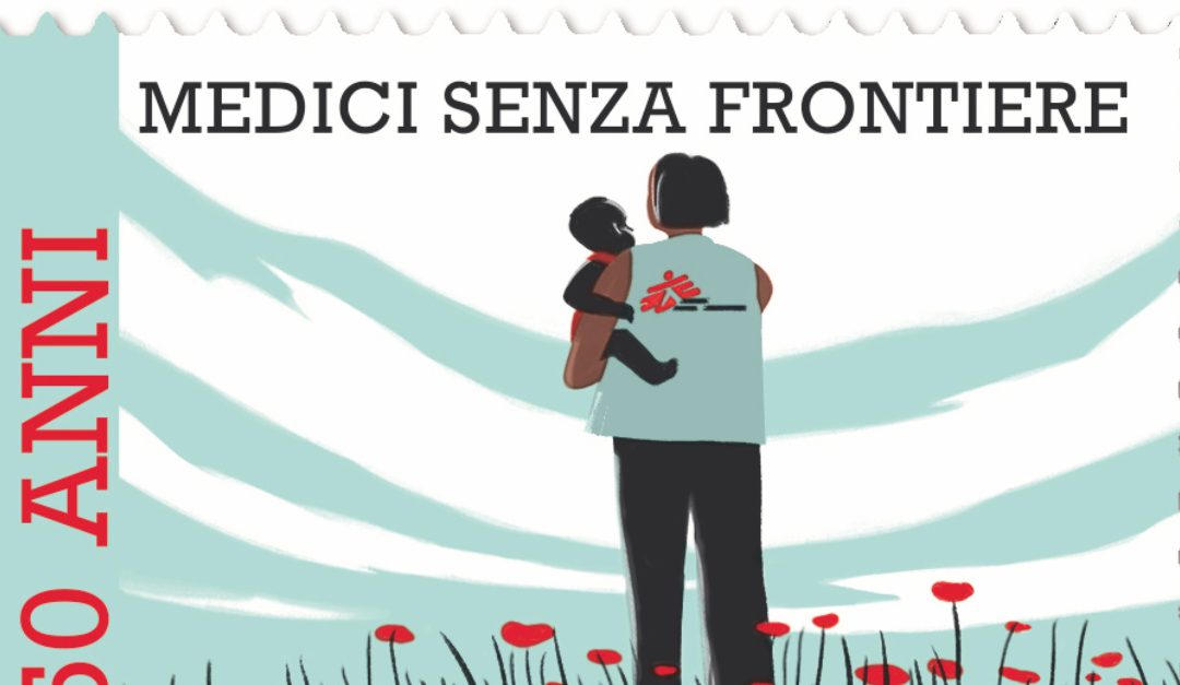 Il francobollo dedicato ai 50 anni di Medici senza frontiere
