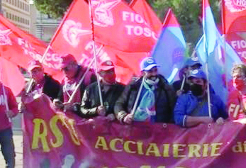 Una fase della manifestazione di ieri a Roma