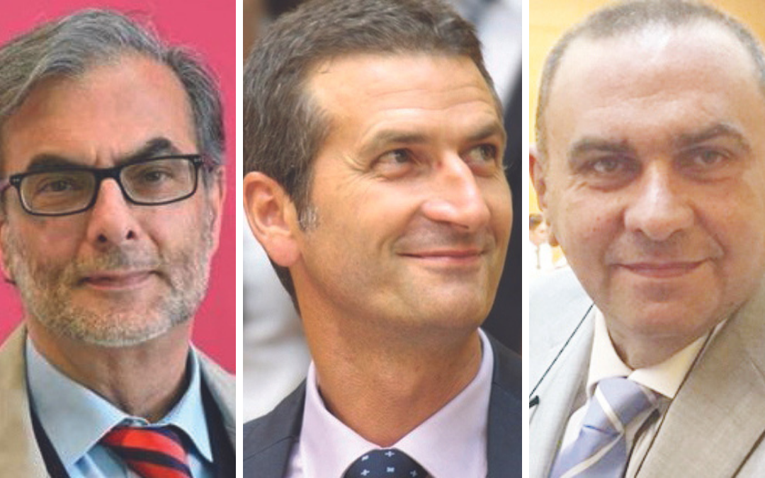 Da sinistra: il sindaco Minervini e i consiglieri ex Pd Facchini e Piergiovanni