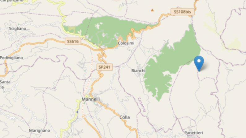 Forte scossa di terremoto in provincia di Cosenza