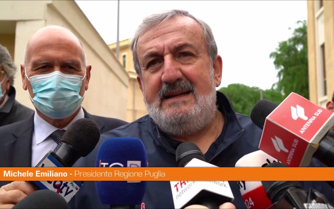 Covid, Emiliano: “Grazie a pugliesi che si stanno vaccinando in massa”