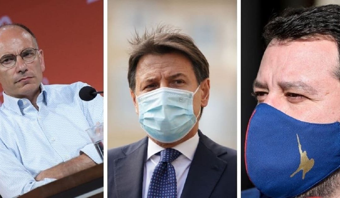 Il rodeo di Letta, Conte e Salvini alla guida di cavalli imbizzarriti