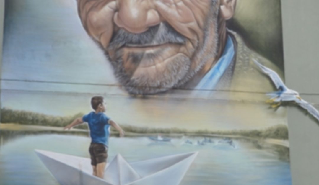 Un particolare del murale di Corigliano