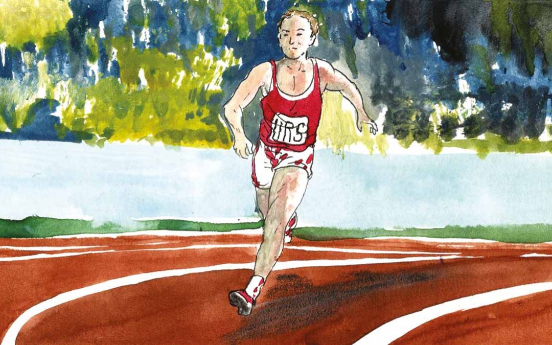 Valery Borzov in una illustrazione di Roberto Melis