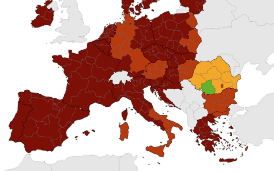 La mappa aggiornata dell'Ecdc (European Centre for Disease Prevention and Control)