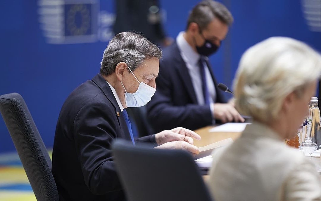 Il Presidente del Consiglio, Mario Draghi, a Bruxelles per il Consiglio europeo di ieri