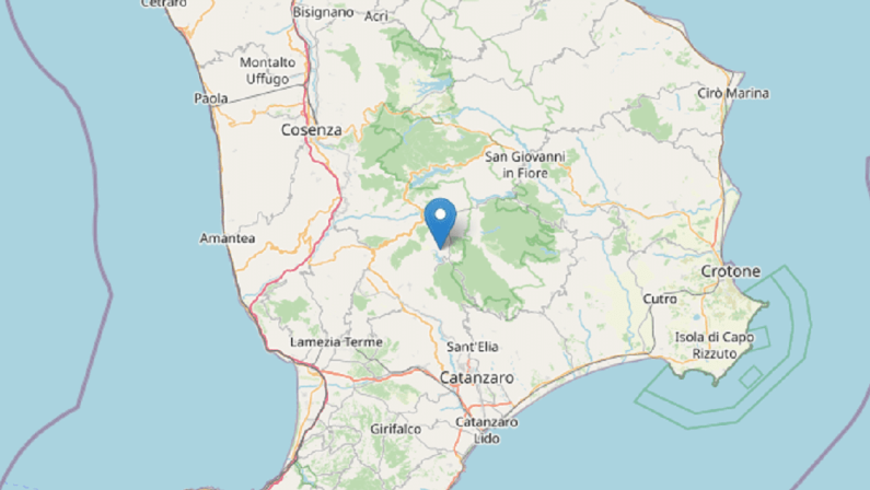 Nella notte scossa di terremoto di magnitudo 3.1 nel Cosentino