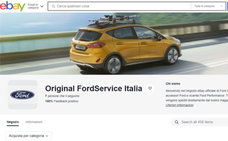Il negozio eBay del Ford Service apre anche in Italia