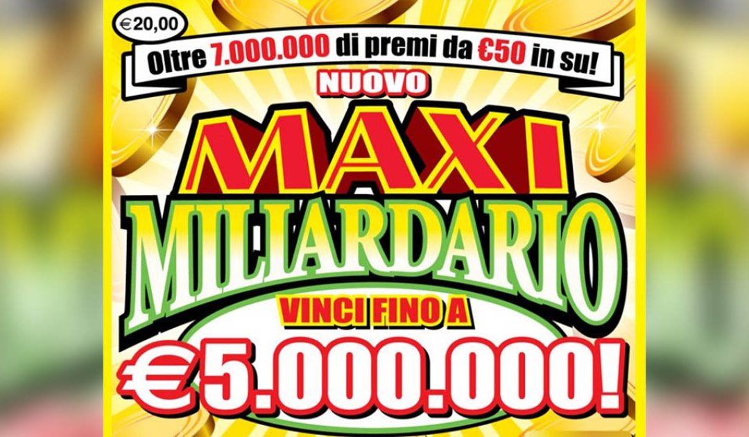Maxi vincita al Gratta & Vinci: a Crotone biglietto da 5 milioni di euro
