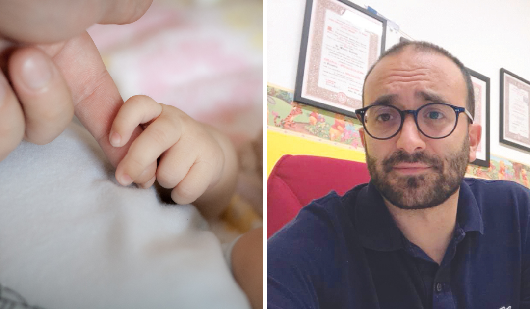 Un bambino in ospedale e il pediatra Antonio Di Mauro