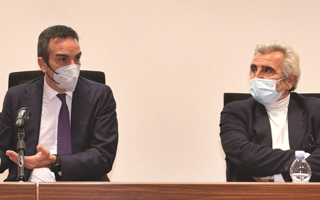 Roberto Occhiuto e Agostino Miozzo in conferenza stampa