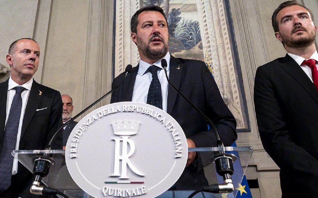 Matteo Salvini al Quirinale durante le consultazioni dell'agosto 2019