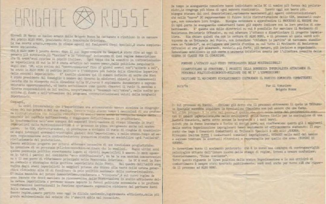 Il volantino delle Br