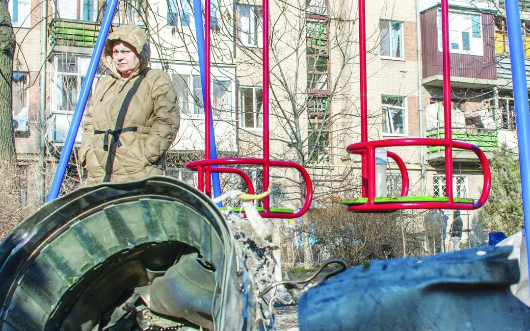 Un'immagine eloquente dopo le prime ore di bombardamenti in Ucraina