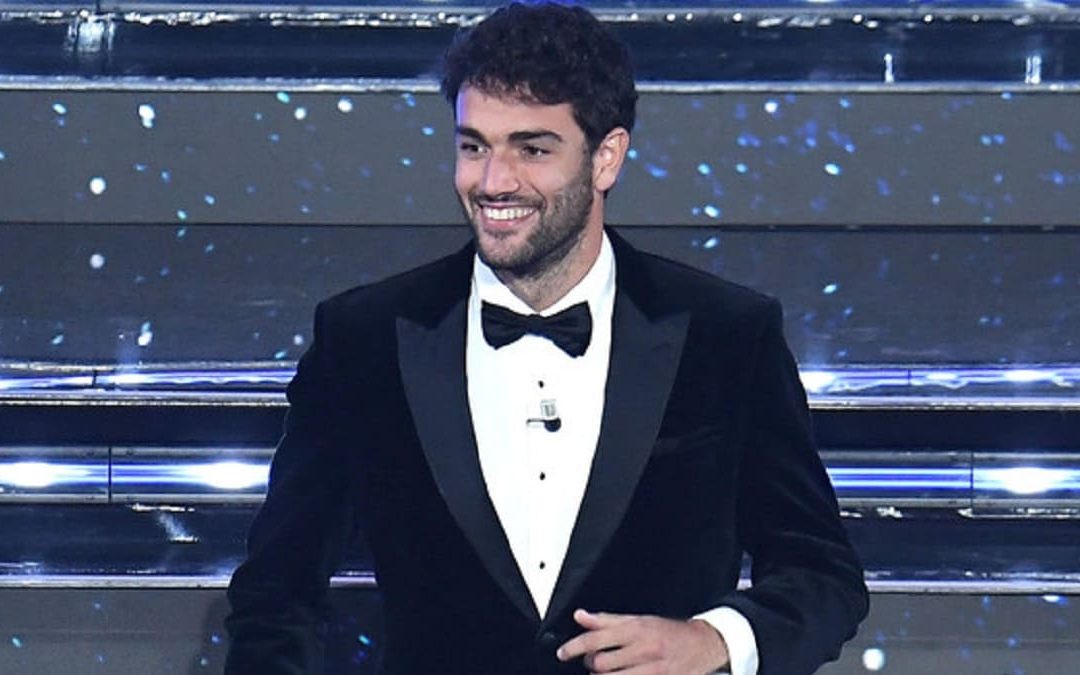 Il tennista Matteo Berrettini, uno dei super ospiti della prima serata del 72esimo Festival di Sanremo