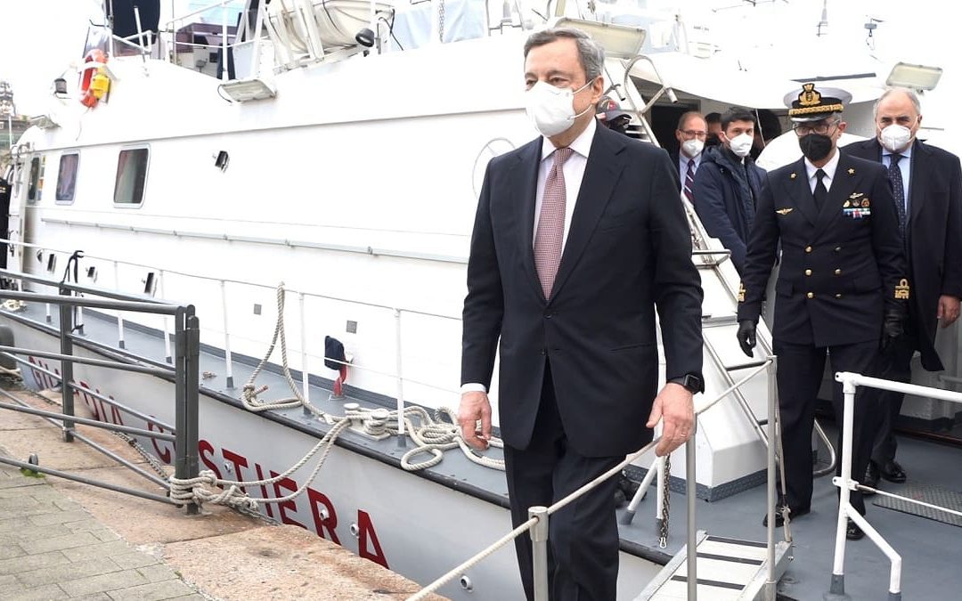 Il Presidente del Consiglio, Mario Draghi, in visita nel Porto di Genova
