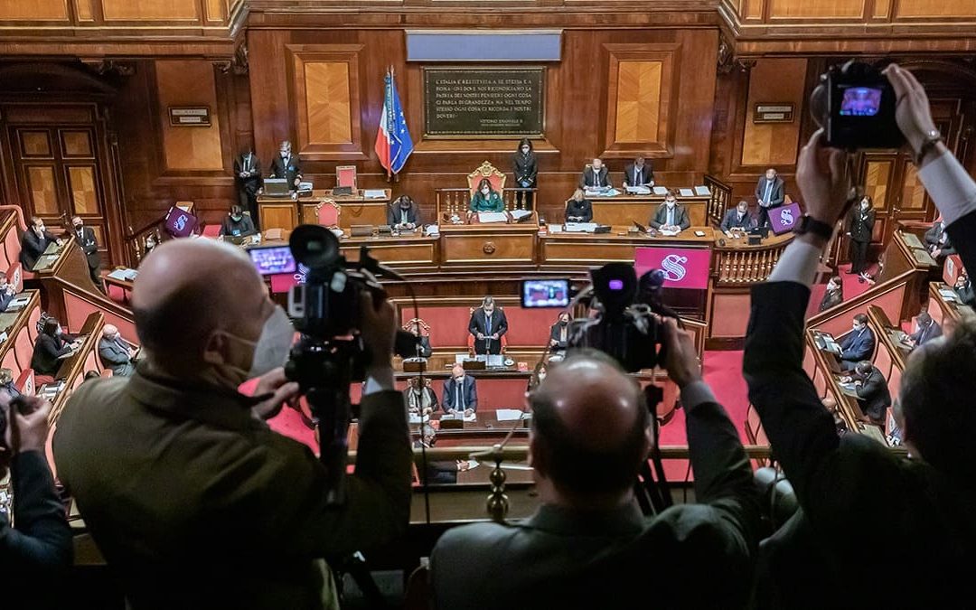 Il Presidente del Consiglio Mario Draghi in Senato