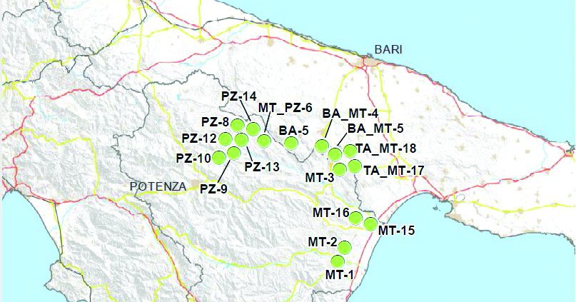La mappa di Sogin che interessa Puglia e Basilicata