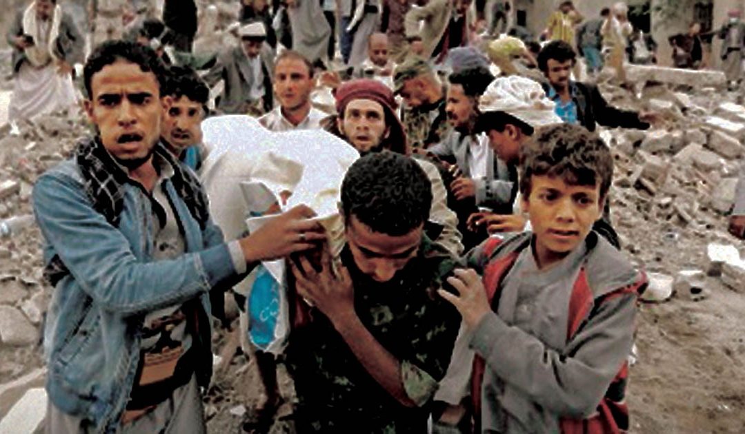 Morte e distruzione della guerra in Yemen
