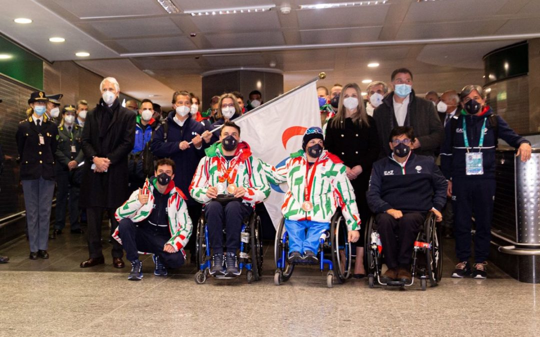 La bandiera paralimpica arrivata in Italia