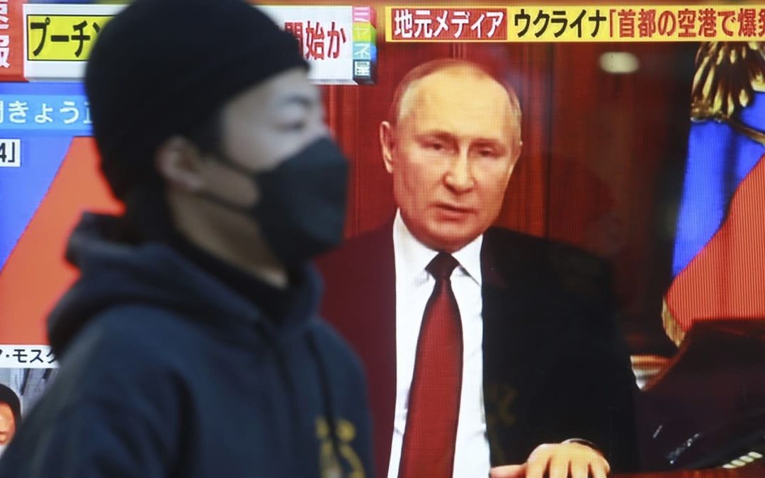 Vladimir Putin su una televisione giapponese