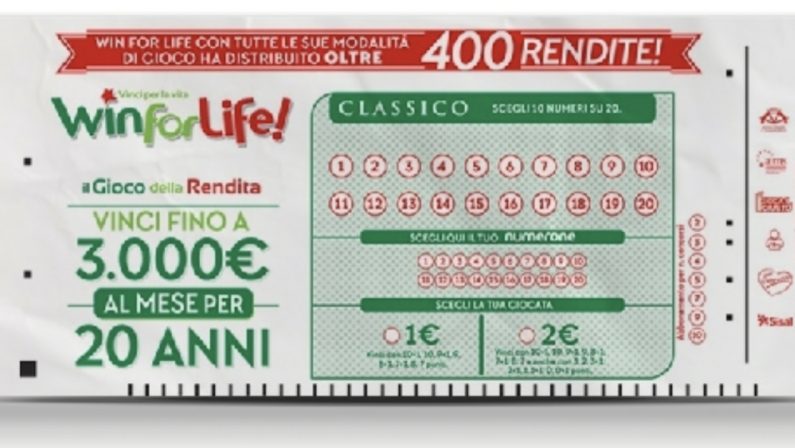 Rende, gioca al Win for life e vince una casa e 200mila euro