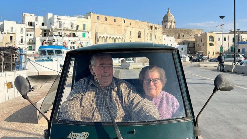 Monopoli, incidente in Apecar stronca storia d'amore di una anziana coppia: lei muore, lui resta ferito