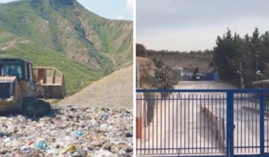 L’ingresso e l’interno della discarica di Canosa