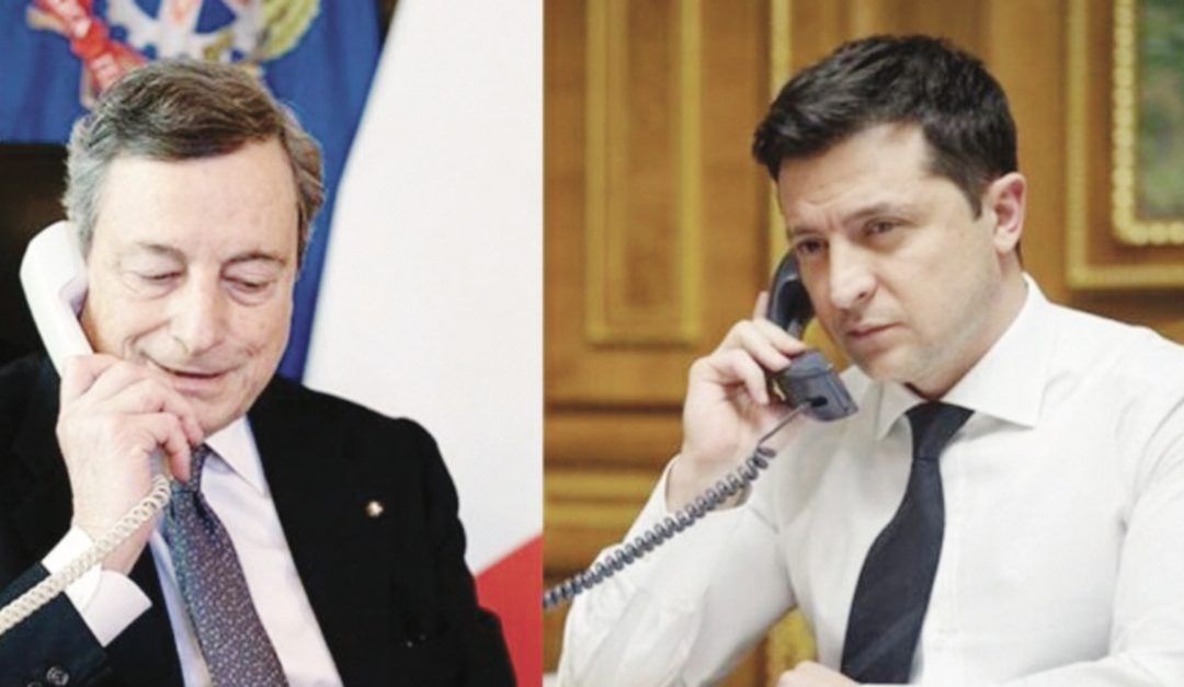 Mario Draghi e Volodymyr Zelensky