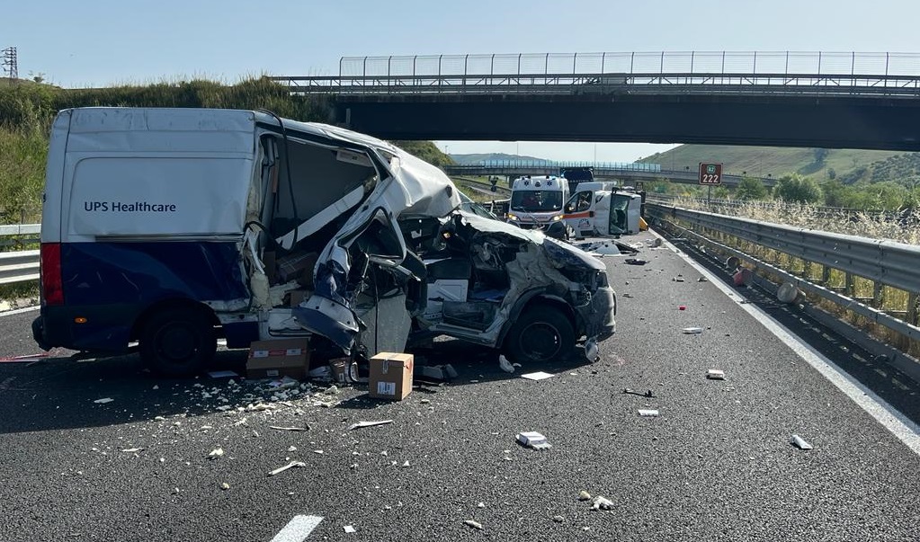 L'incidente avvenuto in autostrada