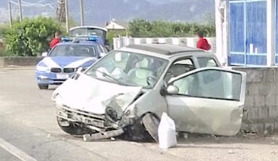 L'auto coinvolta nell'incidente di ieri