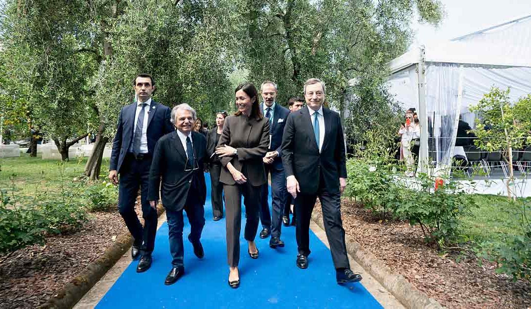 I ministri Brunetta e Carfagna con il premier Draghi al forum “Verso Sud” a Sorrento