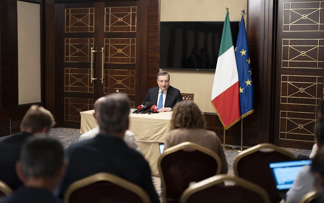 La conferenza stampa di Mario Draghi in Ucraina