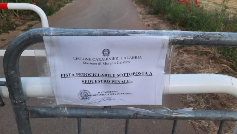 Sequestrata la pista ciclabile tra Morano e Campotenese: era stata inaugurata a maggio