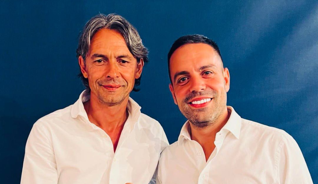 Il presidente amaranto Saladini con Pippo Inzaghi