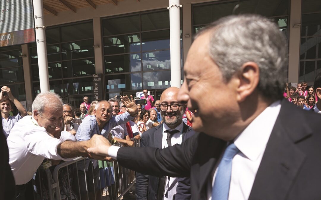 Il premier Mario Draghi al Meeting di Rimini
