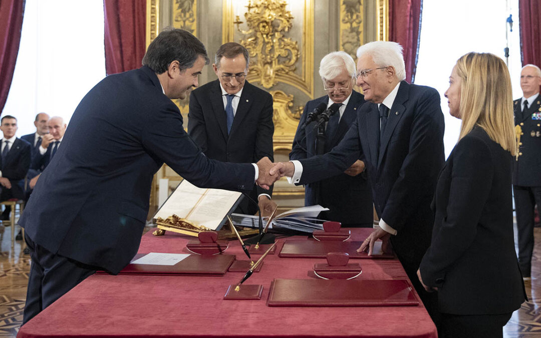 Il giuramento di Raffaele Fitto