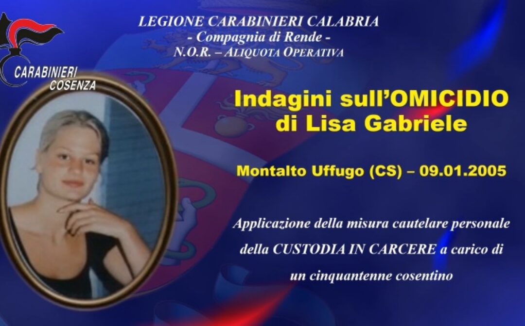 Lisa Gabriele, uccisa nel 2005 nel Cosentino