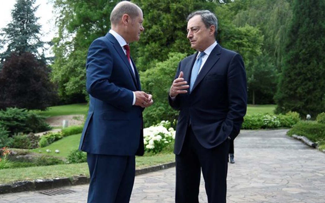 Olaf Scholz e Mario Draghi