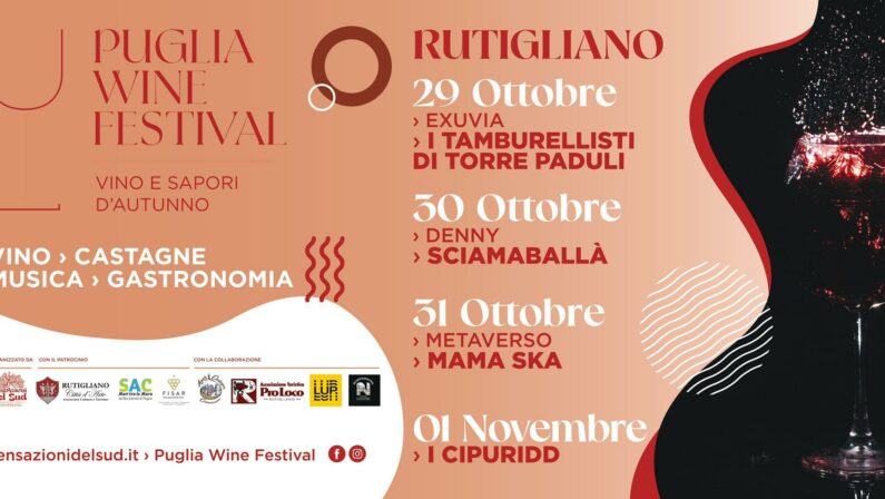 Rutigliano, ritorna il Puglia Wine Fest