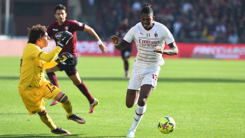 Il Milan vince 2-1 a Salerno, gol di Leao e Tonali