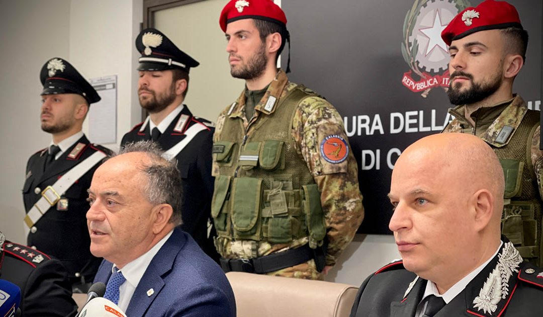 Nicola Gratteri durante la conferenza stampa dell'operazione Rinascita 3