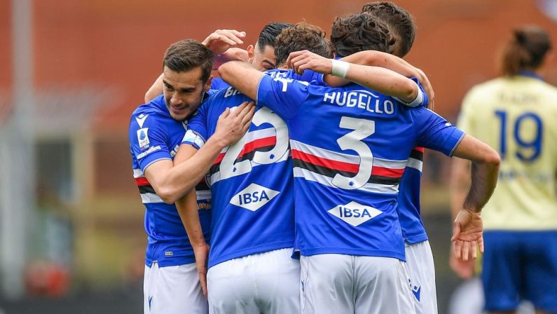 Sampdoria-Verona 3-1, blucerchiati attaccati al treno salvezza