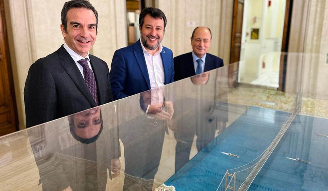 Roberto Occhiuto con Matteo Salvini e Renato Schifani