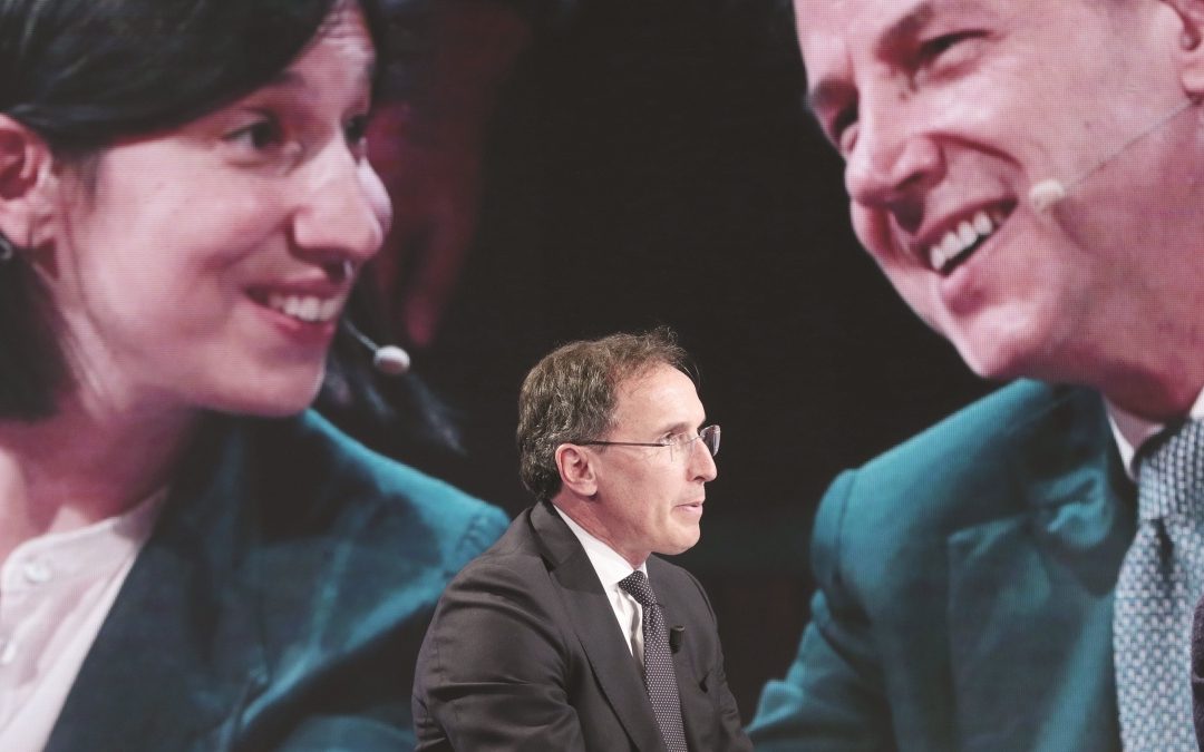 Francesco Boccia, sullo sfondo Schlein e Conte