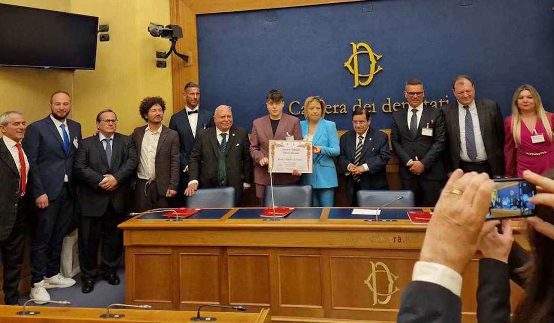 Un momento della cerimonia a Roma