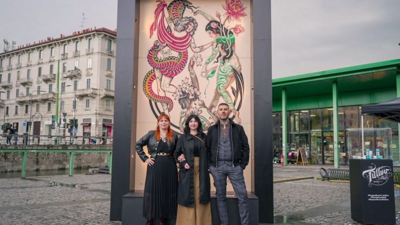 In mostra a Milano il tattoo-murales più grande al mondo
