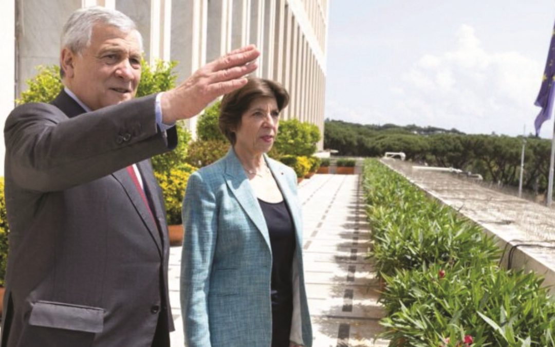 Antonio Tajani e Catherine Colonna durante l’incontro alla Farnesina